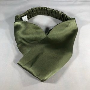 Olive Green Mulberry Silk Twisted Headband